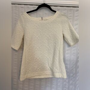 Banana Republic Women’s Zip-Up Cream Quilted Blouse